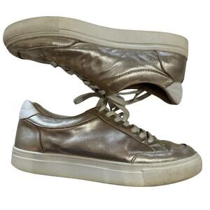 Birdies Women's The Cardinal Casual Sneaker Rose Gold Leather, Size 8, Pre-Loved